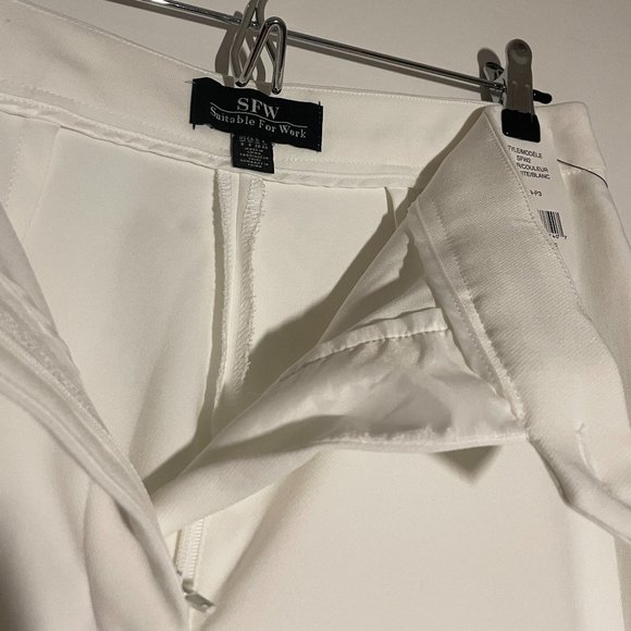 NWT | SFW Colourblock Wide Leg Pants | White & Green | Capris | US 8 | - Picture 7 of 7